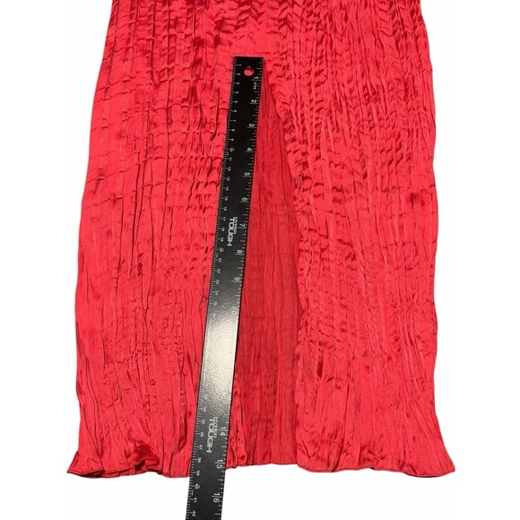 A New Day Women's Pleated Crinkle Satin Maxi Skirt by A New Day Coral Small - Picture 13 of 13